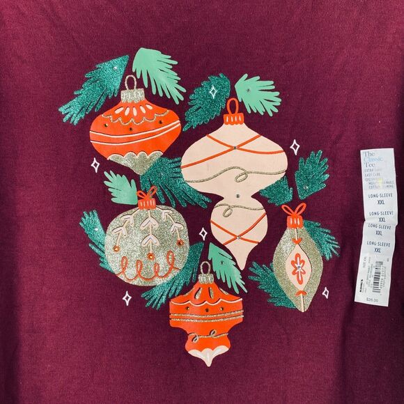 NWT Croft &‎ Barrow Classic Tee Long Sleeve Crew Neck Holiday Plus Size XXL - Picture 4 of 9